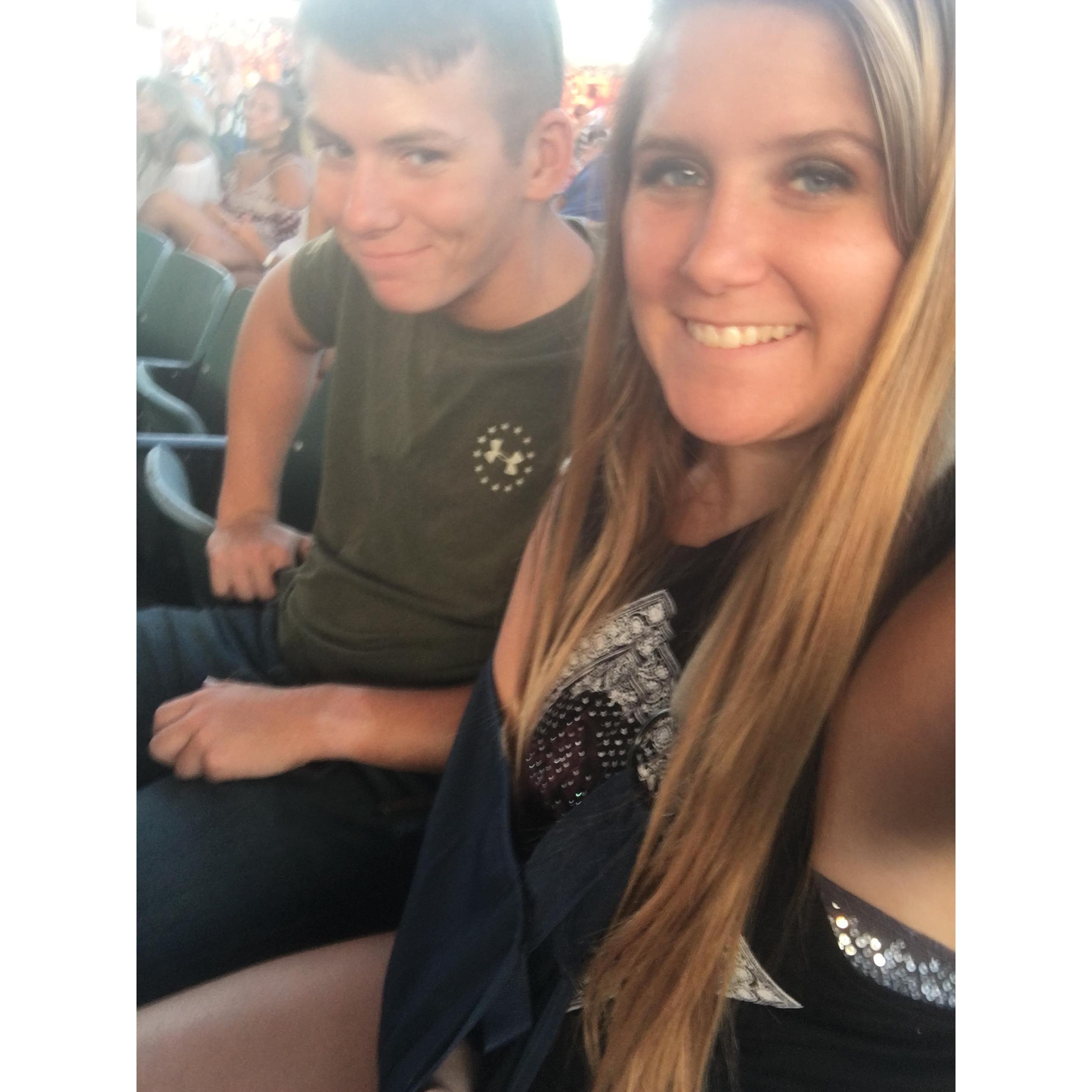 Our 1st concert together, Luke Bryan. A few days after I had surgery on my labrum :(