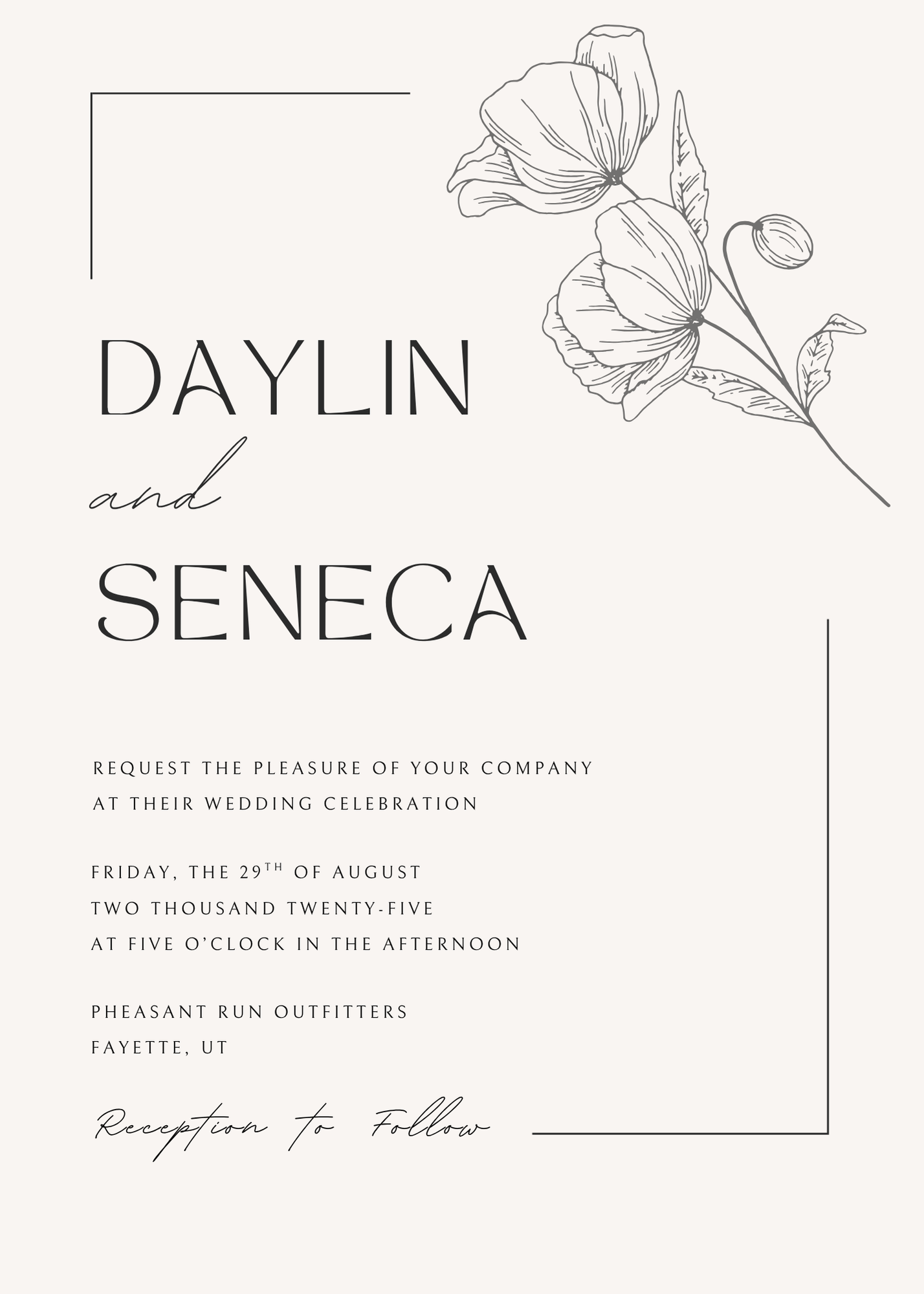 The Wedding Website of Seneca Stoddard and Daylin Stewart