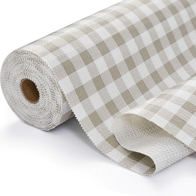 Aohoofull Drawer and Shelf Liner for Kitchen Cabinet Liner Non-Adhesive Non-Slip Shelf Thick Strong Grip Waterproof Contact Paper Easy to Clean for Shelves, Cupboard, Desks,Green Plaid,12IN X 10FT