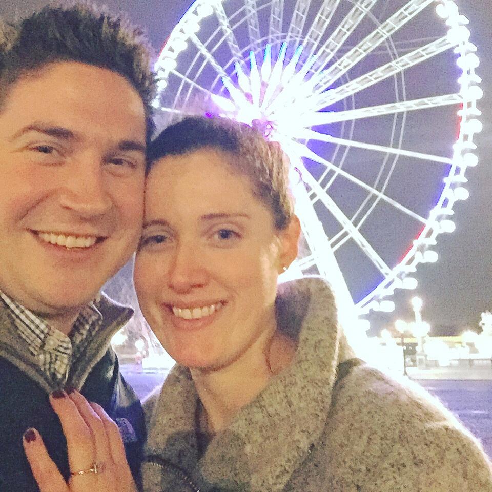 After we got engaged on the ferris wheel in Paris, December 15, 2016