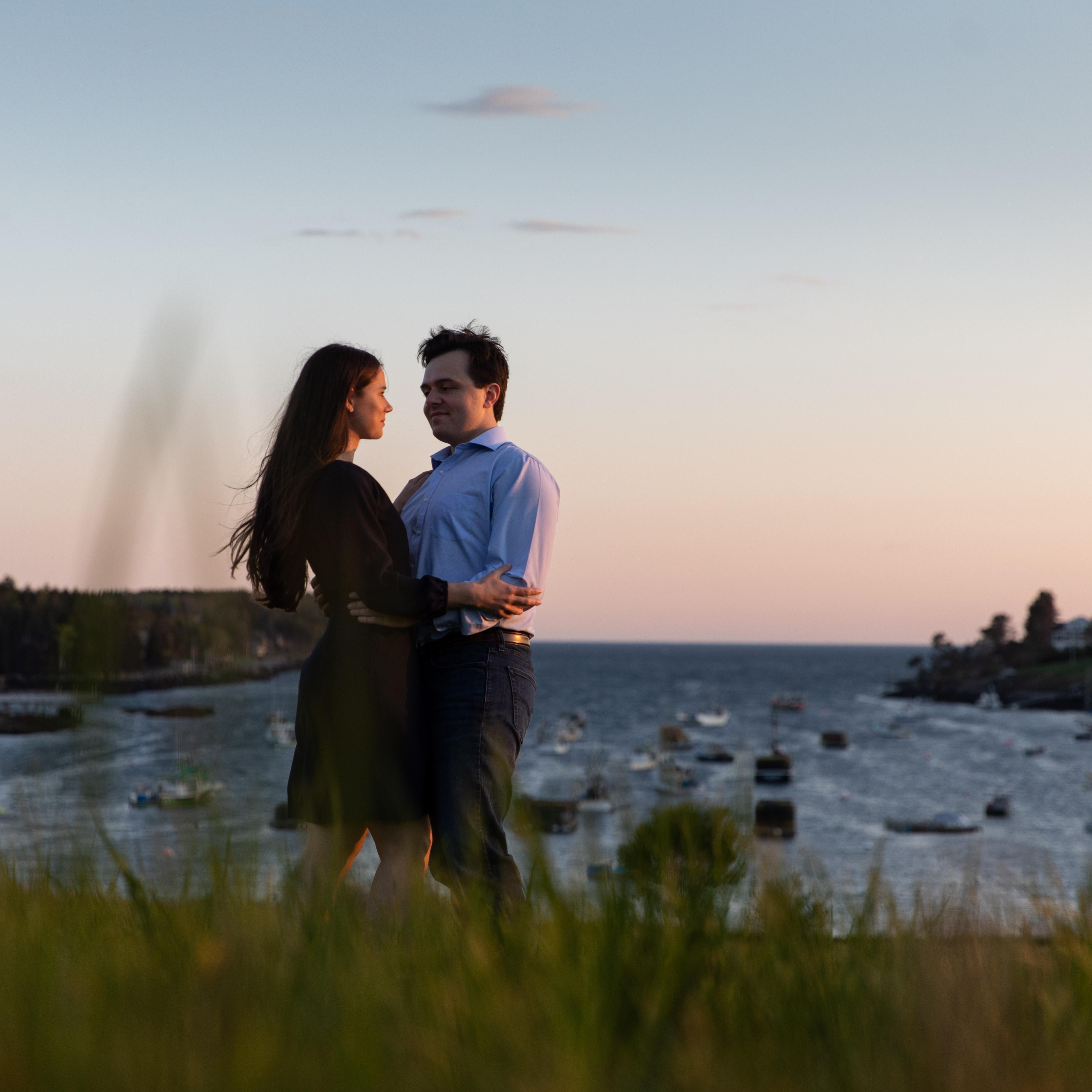 Celebrating our engagement on the coast of Maine