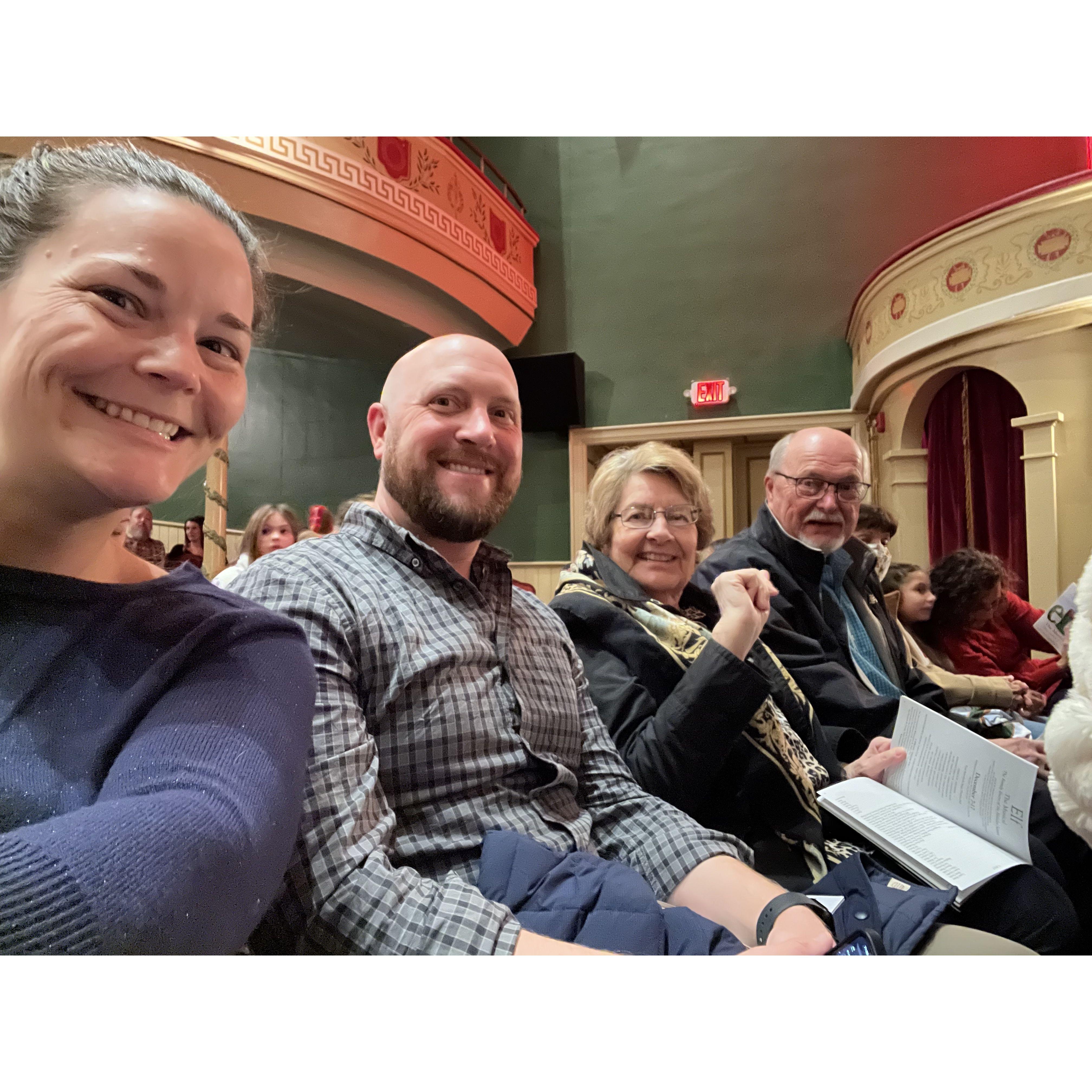 Petrosky night out at to see Elf at Thalian Hall