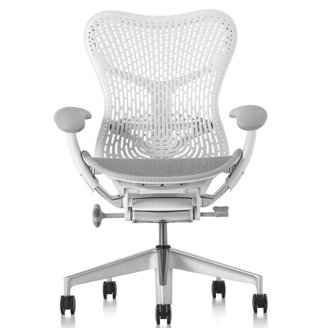 Herman Miller Mirra 2 Chair, One Size, Fog with Studio White Frame