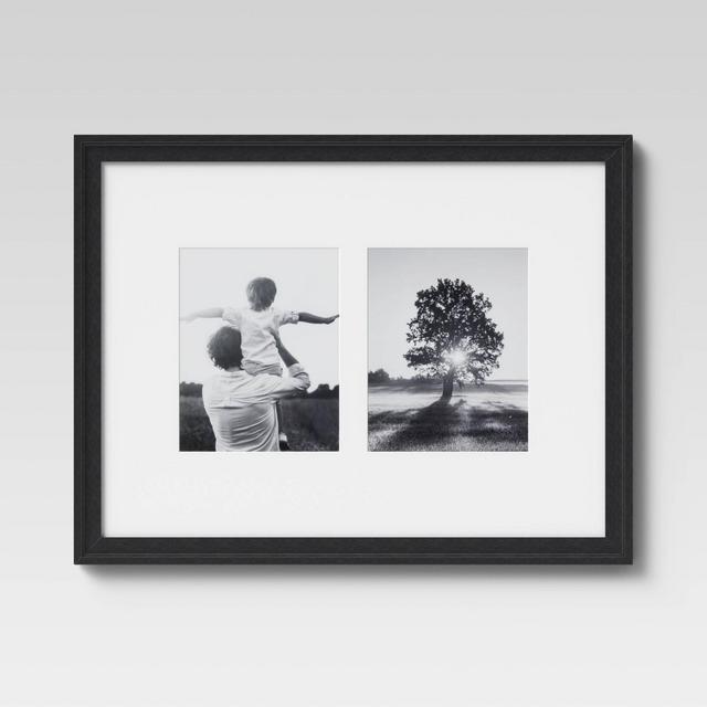 18 x 24 Matted to 8" x 10" Gallery Offset Picture Frame Black - Threshold™