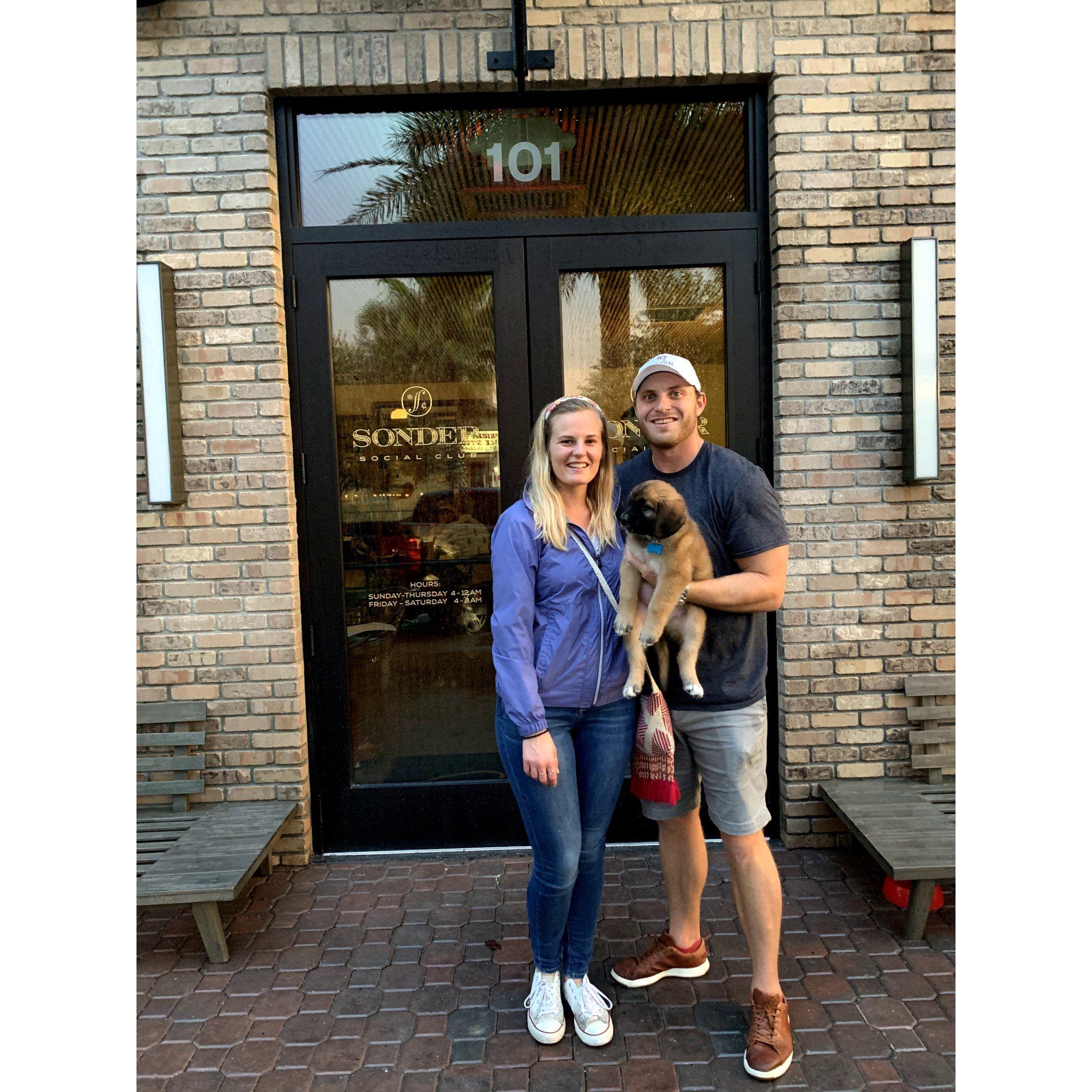 The place we had our first date is called Sonder Social, and when we got our puppy we named her after it