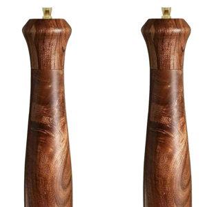 Wooden Salt and Pepper Grinder Set,Manual Salt and Pepper Mill,Acacia wood Salt Grinder Refillable,Pepper Mill with Adjustable Coarseness,Salt and Pepper Shakers Tableware Gifts 10" 2PCS