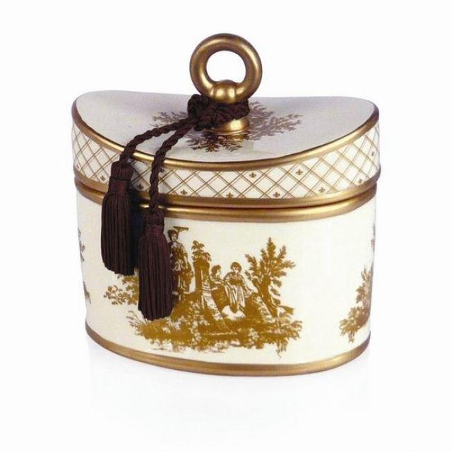 Japanese Quince Classic Toile Ceramic Two-Wick Candle
