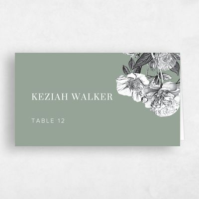 Sage, Green Wedding Place Card - Trèfle