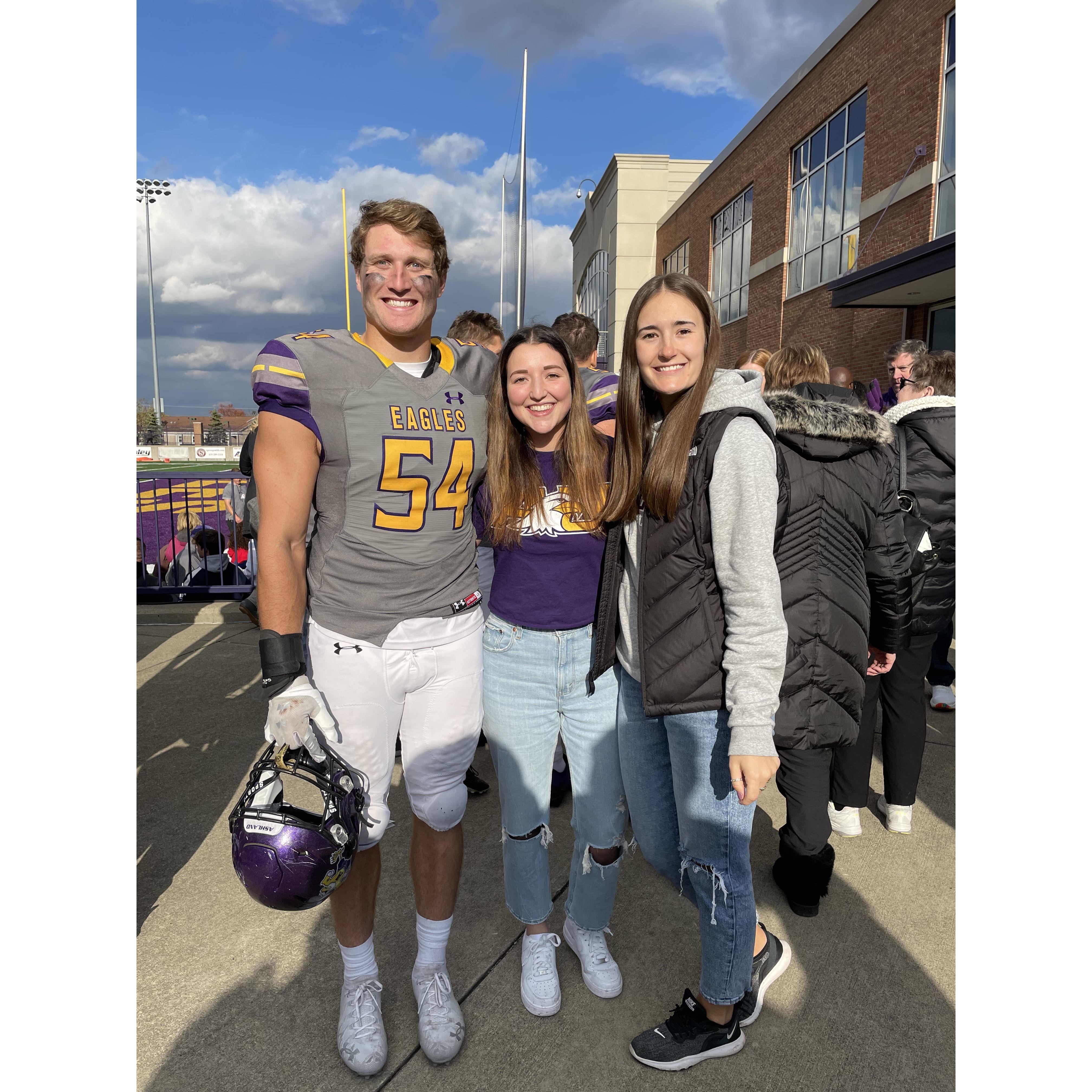 Ashland University football game with bridesmaid Natalie Dajani. October, 2021.