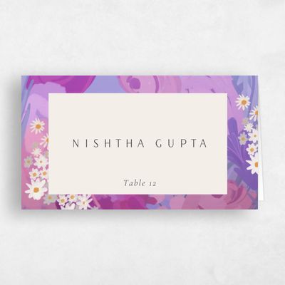 Purple Maximalist Wedding Place Card - Chesley