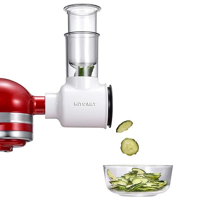 Slicer/Shredder Attachment for KitchenAid Mixer, Cheese Grater Attachment, Fresh Salad Maker, White