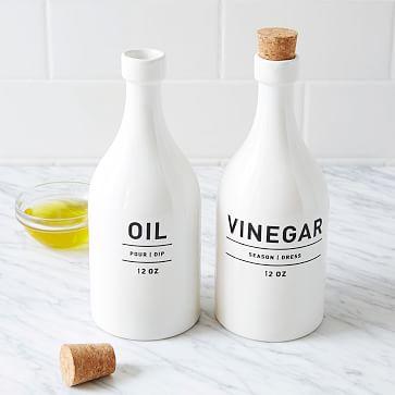 Utility Oil & Vinegar Set - White