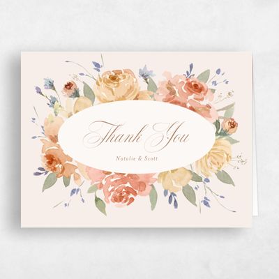 Linen, Pink Wedding Thank You - Reagan Landscape