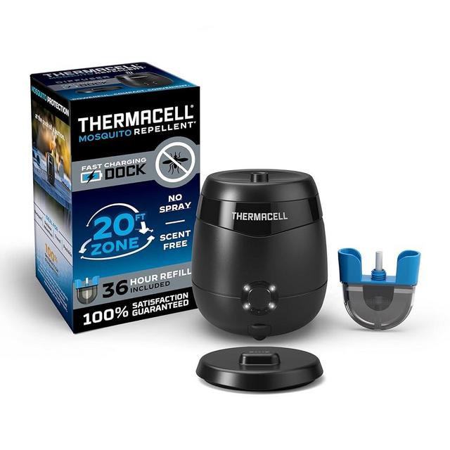 Thermacell Mosquito Repellent E-Series Rechargeable Repeller; Patio Shield 20’ Mosquito Protection Zone; Includes 12-Hr Repellent Refill; No Flame or Scent; Bug Spray and Bug Zapper Alternative