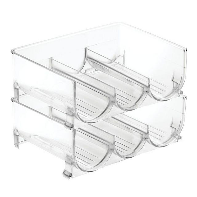 mDesign Plastic Water Bottle Storage Organizer Rack