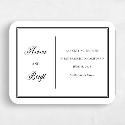 Black Rounded Wedding Save the Date - Stauffer Classic Letterpress