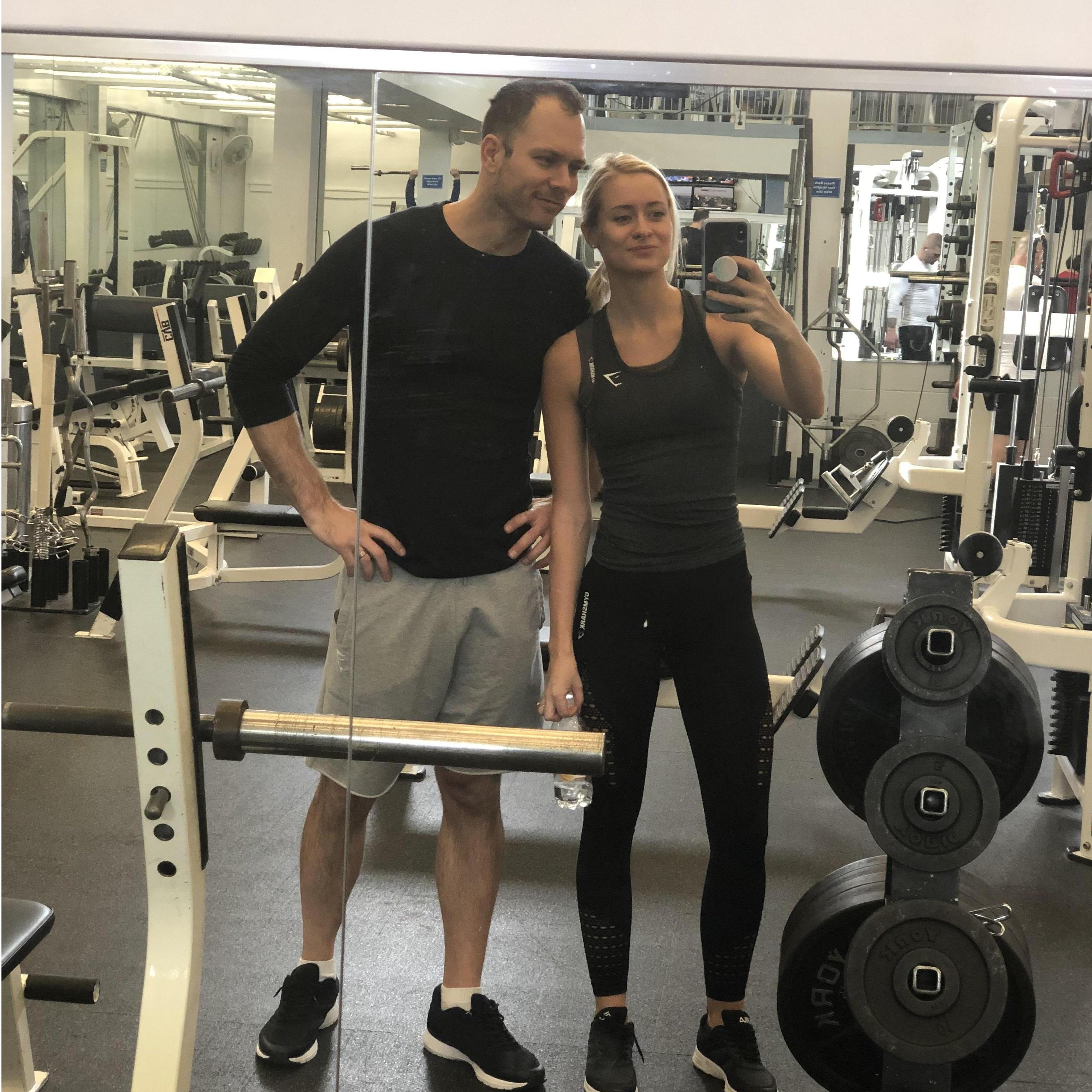 We have been working out together since February 2018. Here is a photo from YMCA in Pennsylvania, visiting family.
