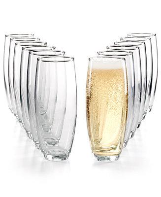 12-Pc. Stemless Flutes Set, Created for Macy's