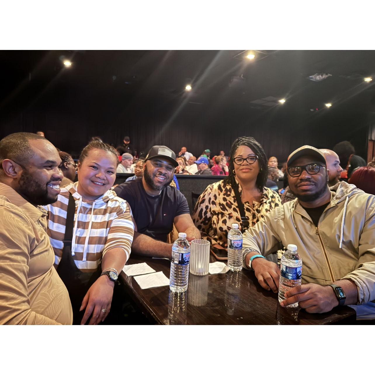 Comedy show with Family in Orlando Florida (Cyril's brothers and sister-in-law are pictured).