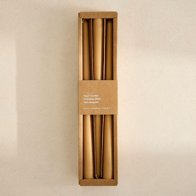 Signature Wax, Basic Tapers, Beeswax, Set of 6