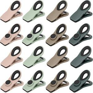 TACGEA Chip Clips, Magnetic Bag Clips with Air Tight Seal for Food Storage, 16 Pieces, Neutral Color
