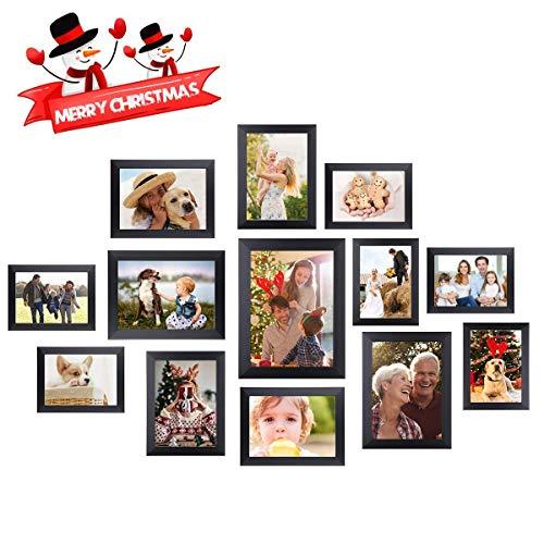 Homemaxs Picture Frames 12 Pcs Collage Photo Frames Gallery Wall Frame Set for Wall and Home, One 8x10 in, Four 5x7 in, Five 4x6 in, Two 6x8 in, Black
