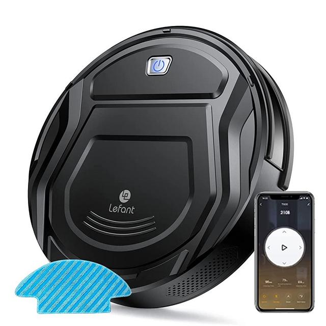 Robot Vacuum Cleaner, Lefant M210 Black, Upgrape 2000Pa Strong Suction, Tangle-free, Ultra-Thin 2.8inch, Quiet, Wi-Fi/App/Alexa/Remote Control, Ideal for Pet Hair, Floors, Carpet, Commercial Indoor