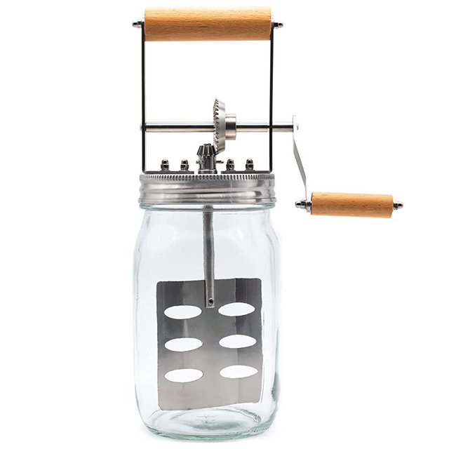 Aeaker Glass Butter Churn; Delicious Homemade Butter in as Little as Ten Minutes; Large 32-Fluid Ounce Capacity Butter Churner, 1 EA