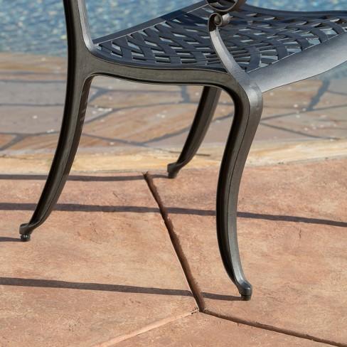 Hallandale 5pc Cast Aluminum Square Patio Dining Set - Christopher Knight Home