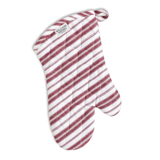 Williams Sonoma Stripe Oven Mitt, Set of 2, Claret Red