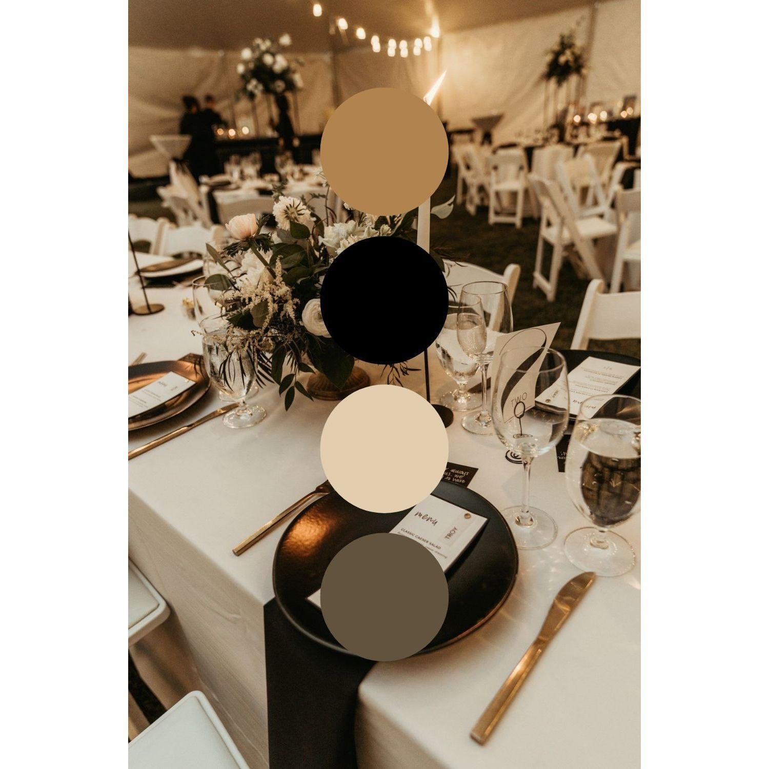 Our neutral color palette we chose and would love for our guests to dress in something similar.