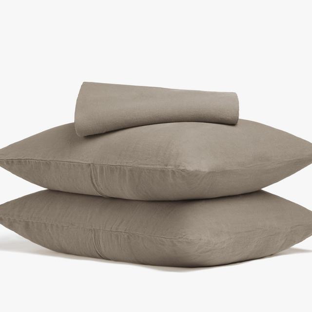 Linen Sheet Set, King, Color FAWN