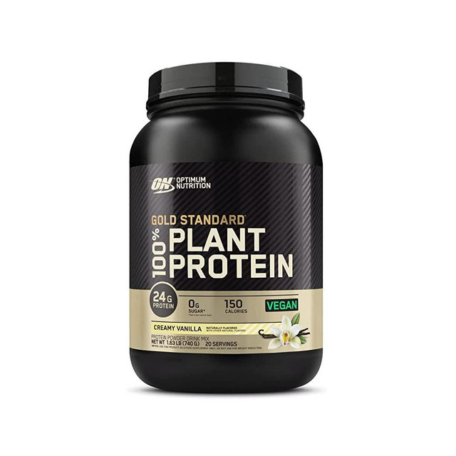 Optimum Nutrition Gold Standard 100% Plant Based Protein Powder, Gluten Free, Vegan Protein for Muscle Support and Recovery, Amino Acids, BCAA - Creamy Vanilla, 20 Servings