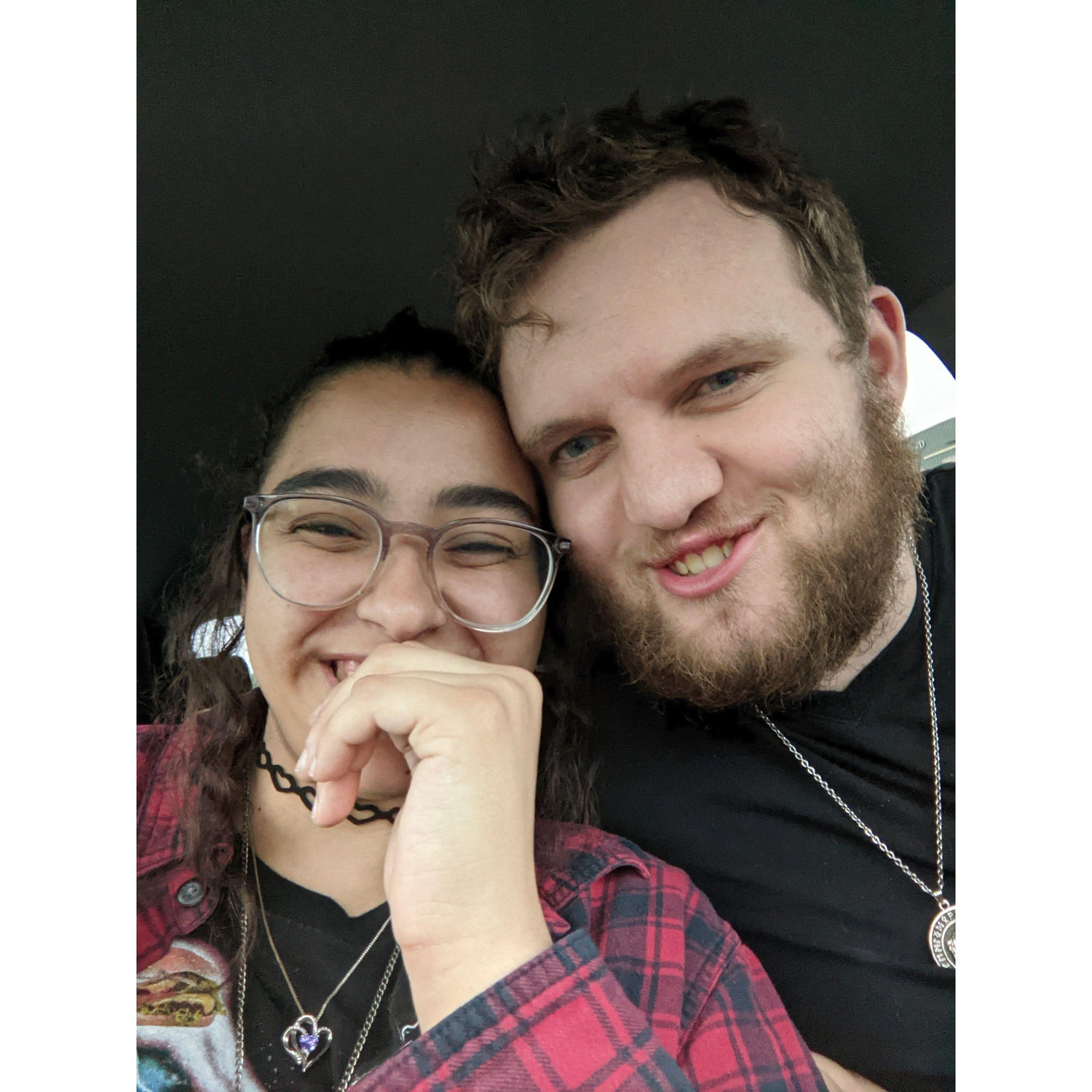 Ah, the sudden photo-op in the car in the Denny's parking lot.