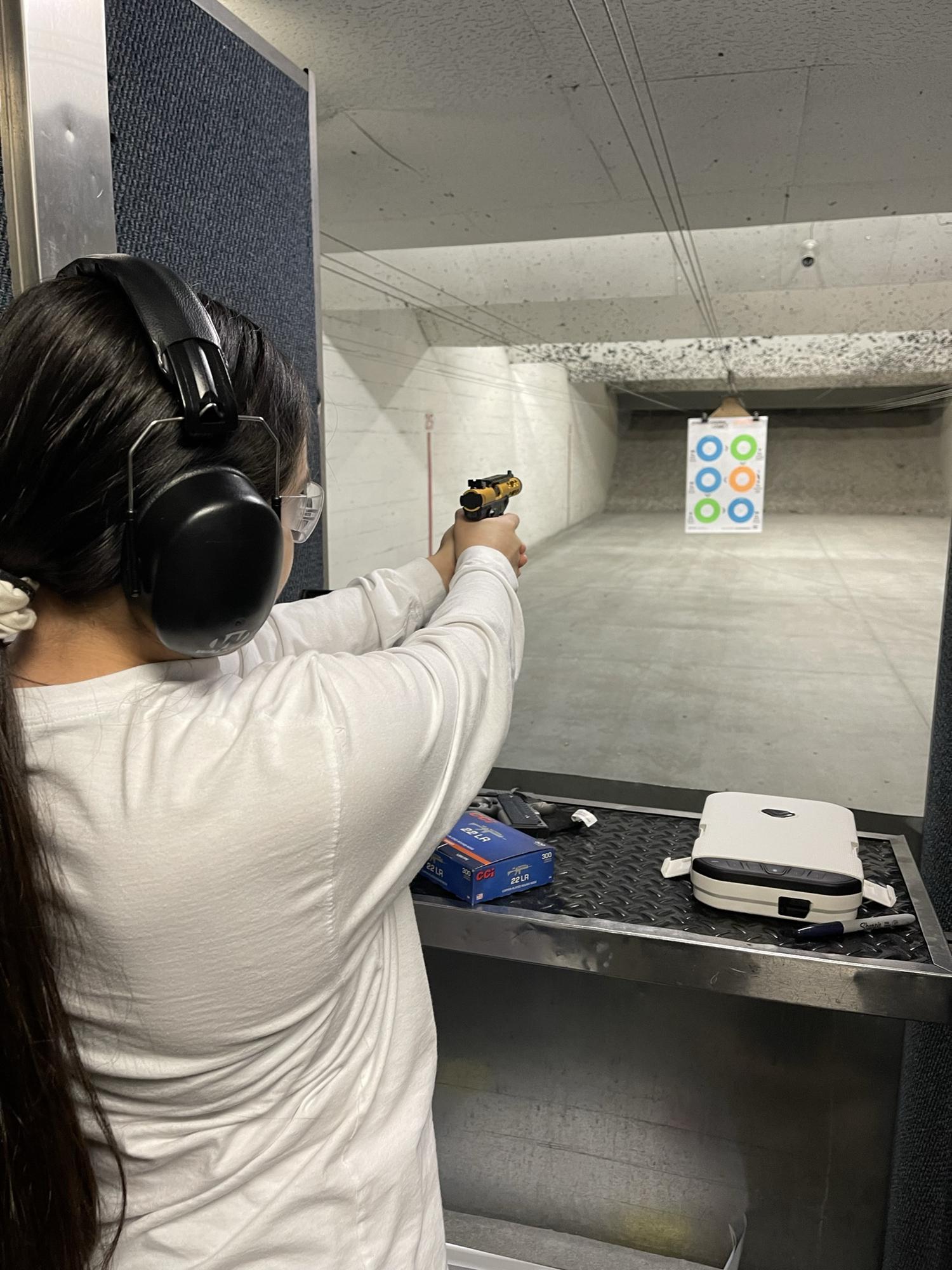 Ari practicing her Aim with my Ruger .22 🔫