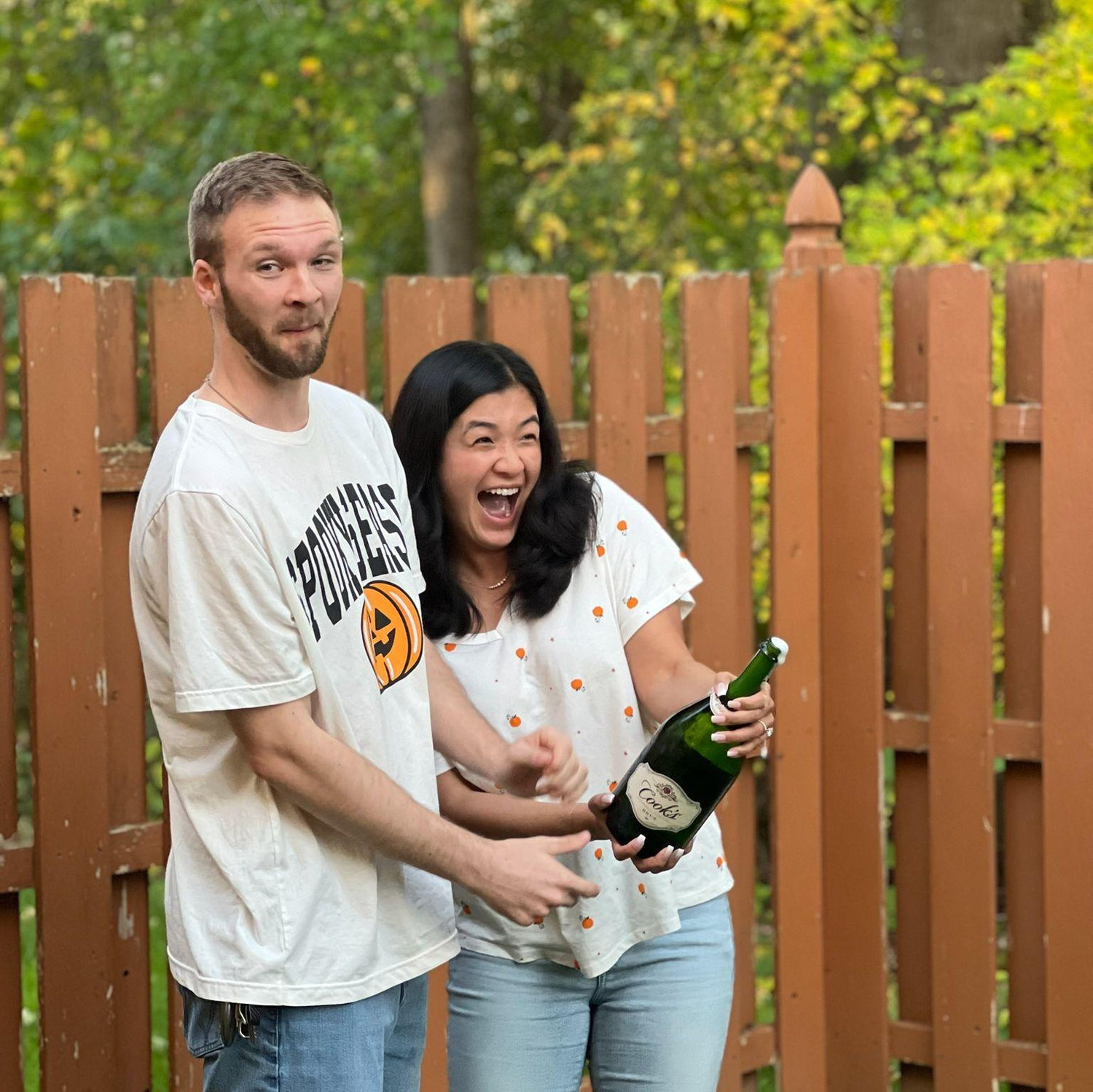 The cork flew over 3 backyards!