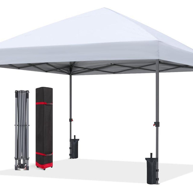 ABCCANOPY Pop Up Canopy - Outdoor Patio Portable Canopy Tent Heavy Duty for Backyard and Deck with 4 Sandbags(White, 10x10)