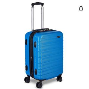 Amazon Basics 21" Hardside Carry-On Luggage, Hardshell Suitcase With Wheels, Expandable For Up to 25% More Space, With Scratch-Resistant Surface, Four Multi-directional Wheels, Light Blue