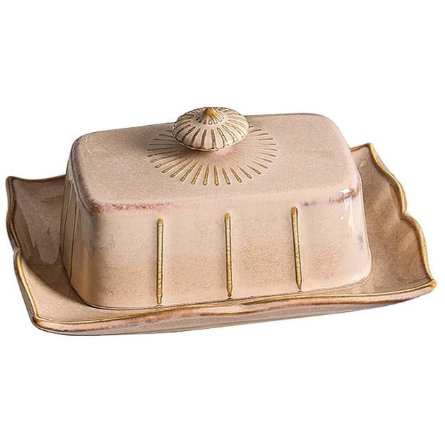 STOBAZA 1 Set Butter Dish Butter Container with Lids Ceramic Food Containers Dessert Serving Bowl Cupcake Stand Containers for Food Butter Service Dish Ceramics Cheese Household