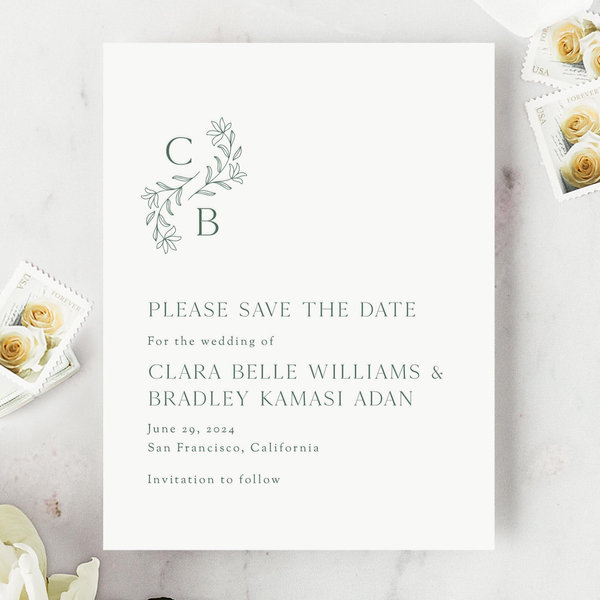 Zola Save The Dates - Creston Portrait Letterpress