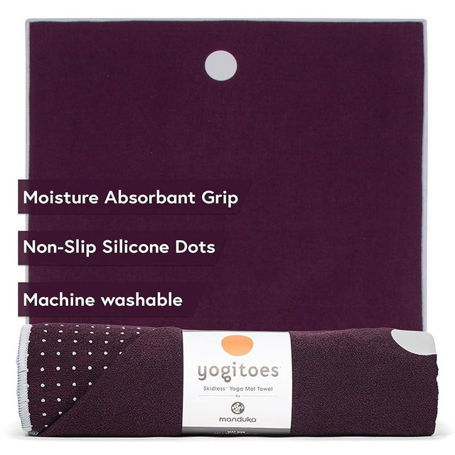 Manduka Yogitoes Hot Yoga Mat Towel - 71" | Moisture Activated Grip | Patented Silicone Nubs | Highly Absorbent, Durable & Easy Care | Made from Recycled Materials | 71 x 24 Inches