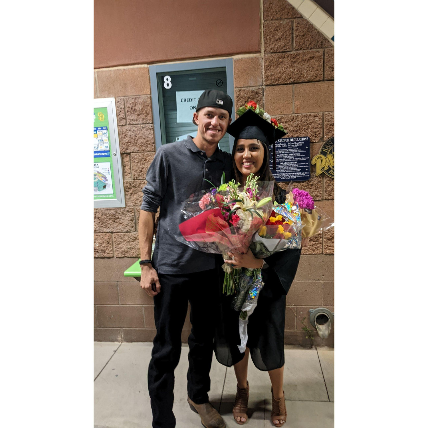 We first said "I love you" to each other on my graduation night.