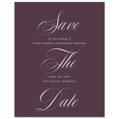 Dark Plum, Purple Wedding Digital Save the Date - Thorn Classic