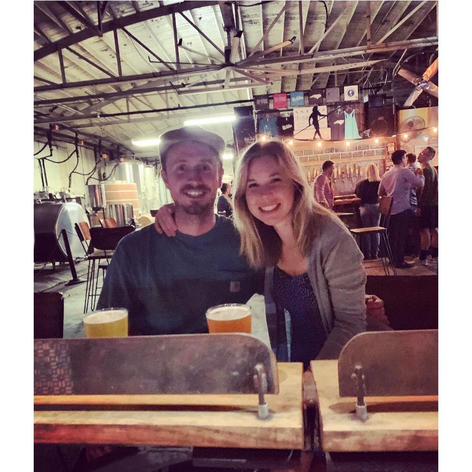 Our first picture taken together. Later someone walked by and said "y'all look cute together"