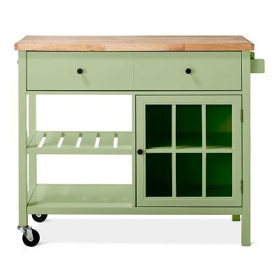 OVERCAST GRAY Windham Wood Top Kitchen Island - Threshold™