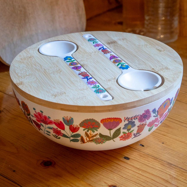 Salad Bowl Set - Folk Flower