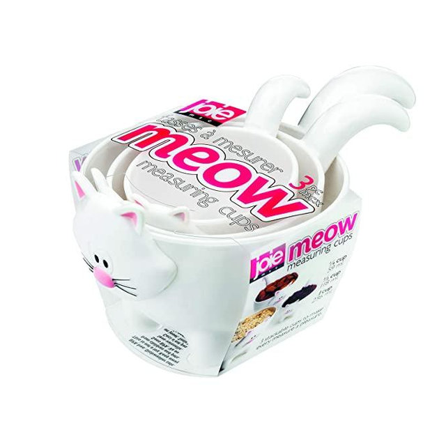 Joie Meow Cat Stackable Kitchen Measuring Cups Set, Colors Vary