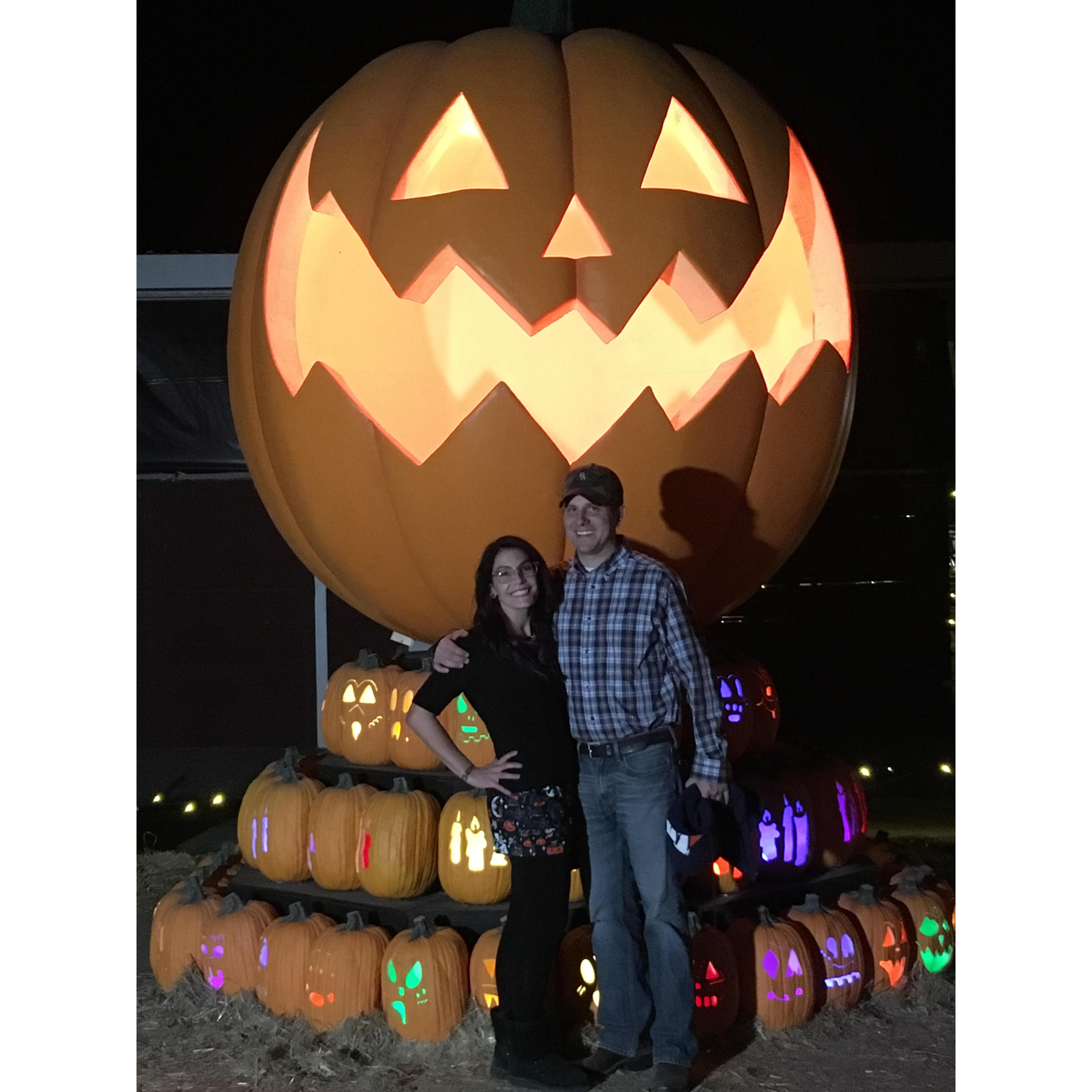 Halloween, 2018 -Steven was such a good sport, taking photos of Kimberly posing with pumpkins.