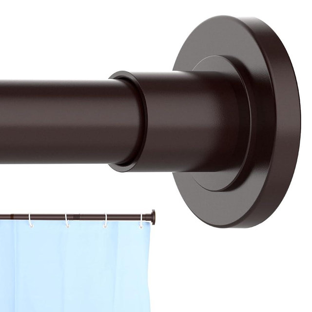 CorkLatta Bronze Shower Curtain Rod 31 to 80 Inch,1 Inch Diameter Adjustable Spring Tension Stainless Steel Telescoping Rod,Easy Install,No Rust