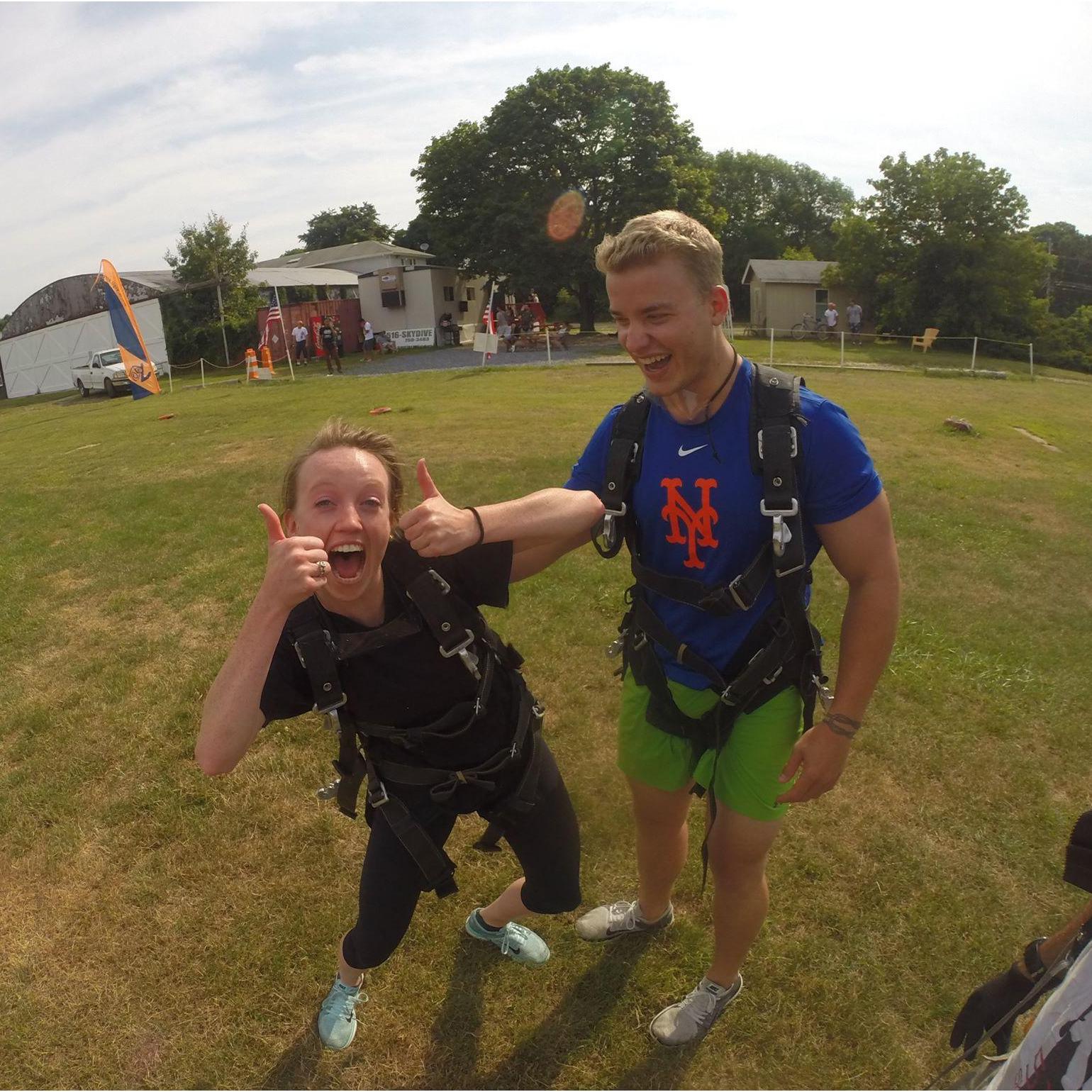 In 2016 Ashley decided to help Jimmy cross something off his bucket list and took him skydiving for his birthday. We were a little excited to be back on the ground.